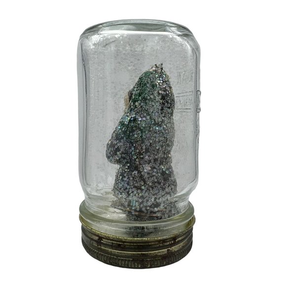 Handcrafted Christmas in a Jar 4.5 x 2.5 Vintage Santa Father Christmas in Snow - Picture 4 of 6